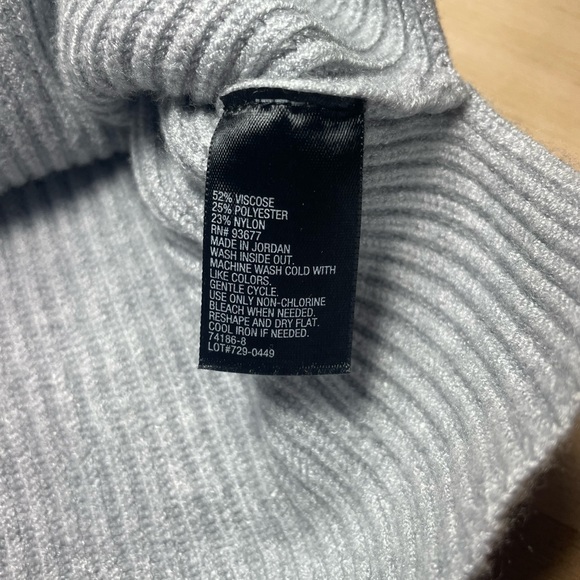 Worthington Ribbed Mock Neck Sweater Gray Womens Petite Small Soft Knit - Picture 8 of 8